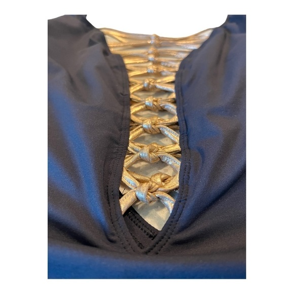 Bleu Rod Beattie Kore One Piece High Neck Lace Down Swimsuit Size 22W NEW - Picture 4 of 14